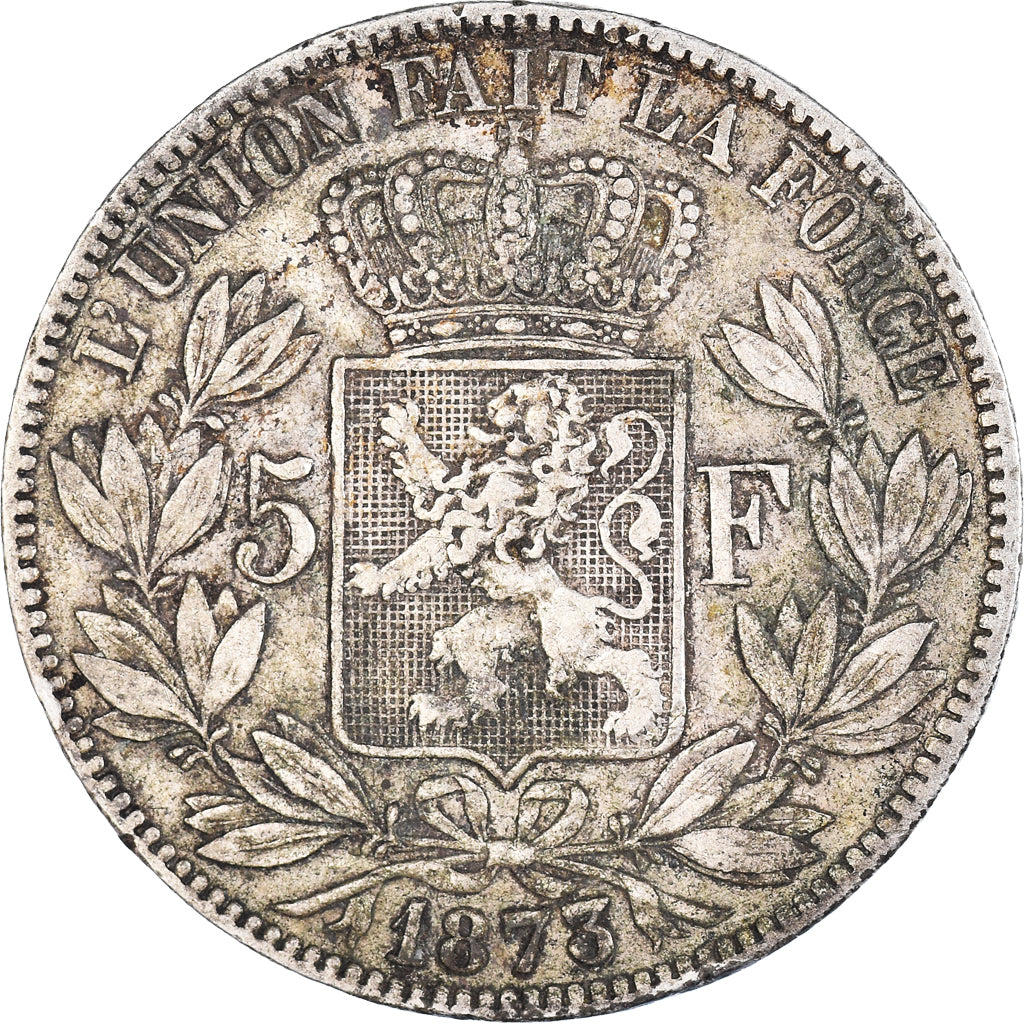 Coin, Belgium, Leopold II, 5 Francs, 5 Frank, 1873, VF(30-35), Silver, KM:24