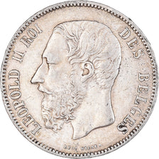 Coin, Belgium, Leopold II, 5 Francs, 5 Frank, 1869, EF(40-45), Silver, KM:24