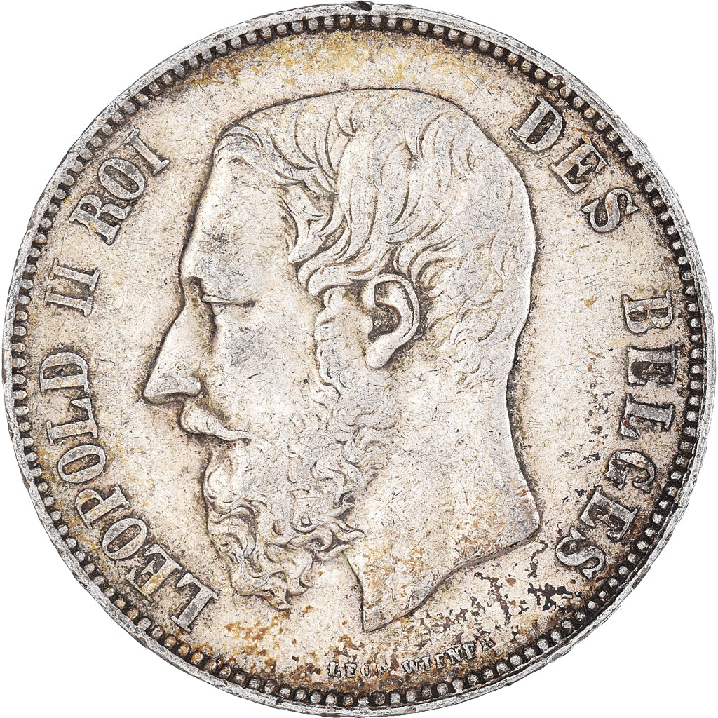 Coin, Belgium, Leopold II, 5 Francs, 5 Frank, 1873, VF(30-35), Silver, KM:24