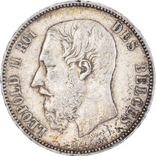 Coin, Belgium, Leopold II, 5 Francs, 5 Frank, 1873, VF(30-35), Silver, KM:24