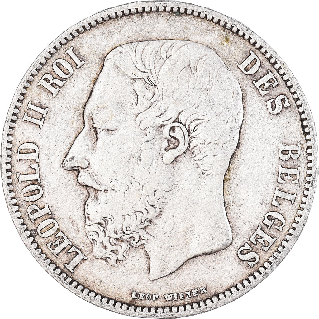 Coin, Belgium, Leopold II, 5 Francs, 5 Frank, 1867, VF(30-35), Silver, KM:24