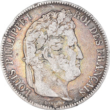 Coin, France, Louis-Philippe, 5 Francs, 1842, Rouen, VF(30-35), Silver