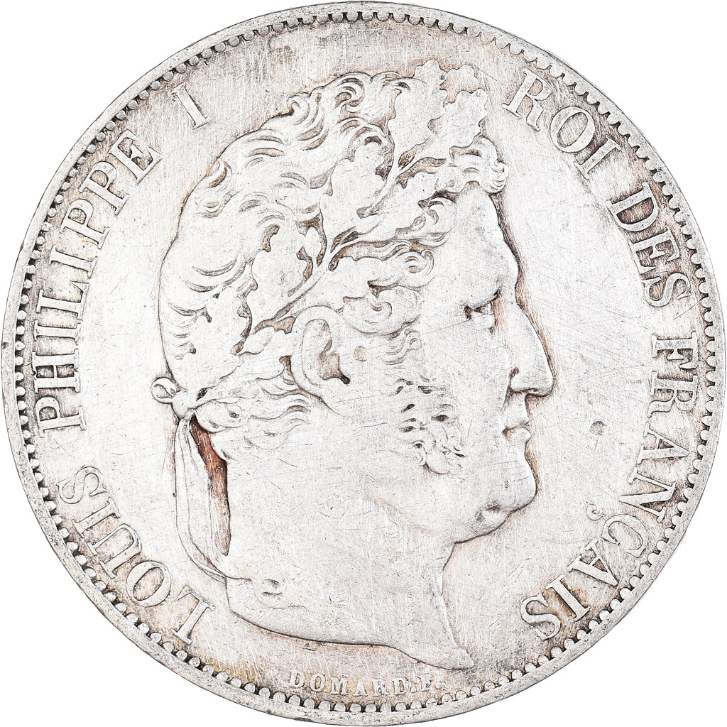 Moneta, Francia, Louis-Philippe, 5 Francs, 1844, Lille, BB, Argento, KM:749.13