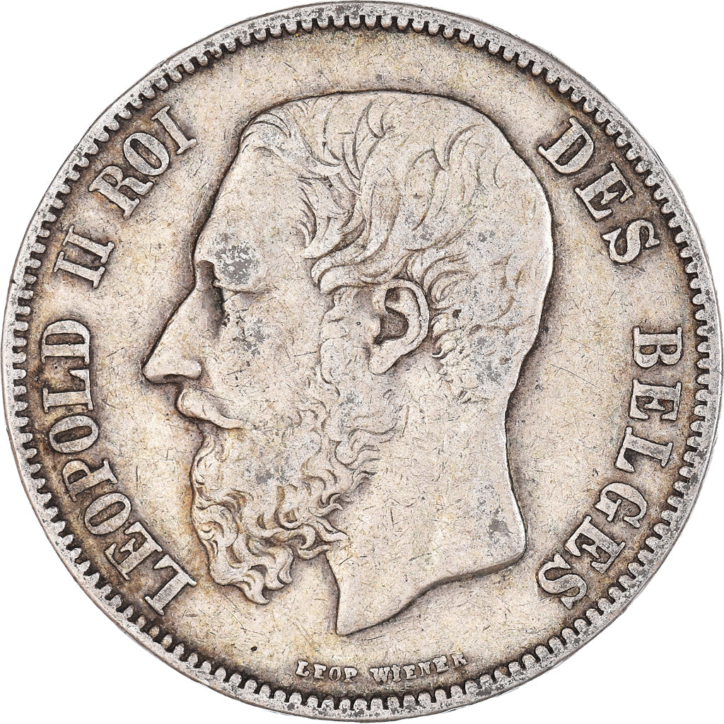 Coin, Belgium, Leopold II, 5 Francs, 5 Frank, 1869, VF(30-35), Silver, KM:24