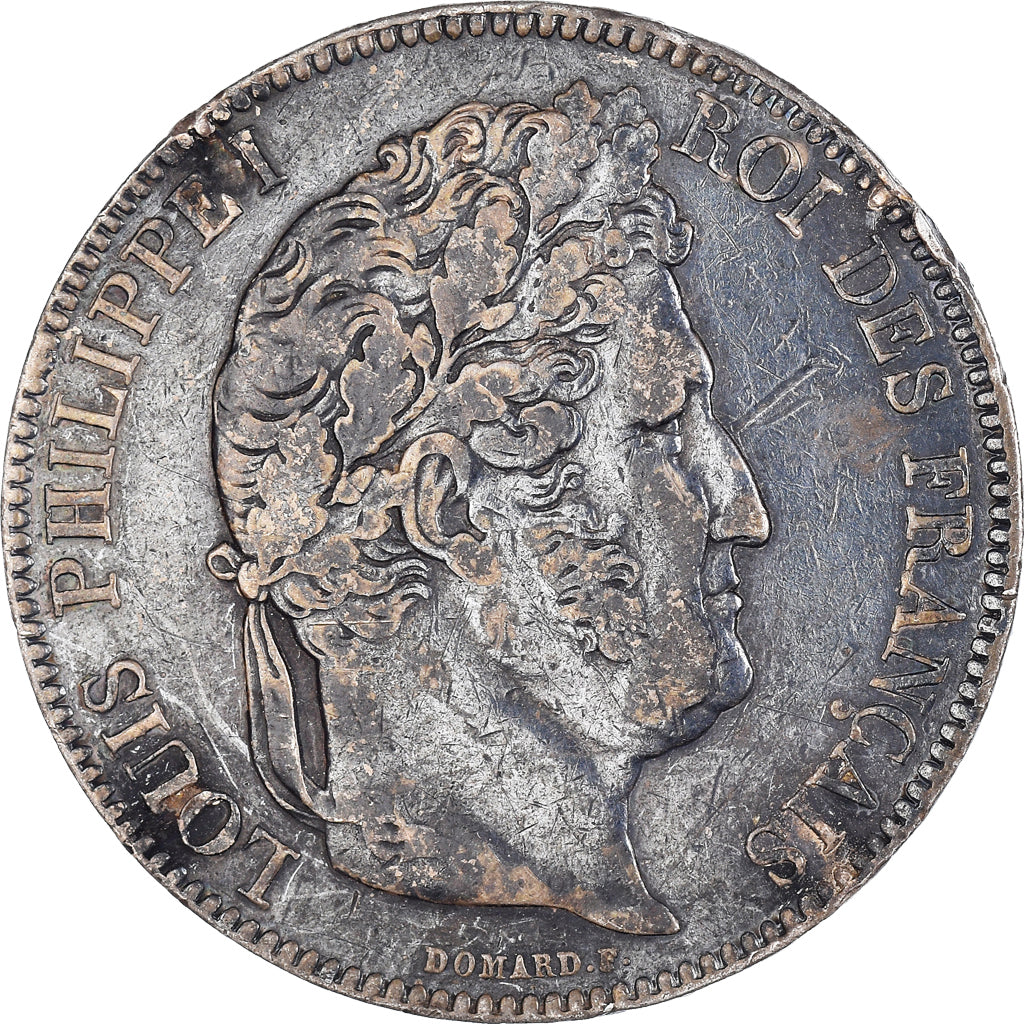 Coin, France, Louis-Philippe, 5 Francs, 1843, Lille, EF(40-45), Silver