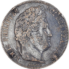 Coin, France, Louis-Philippe, 5 Francs, 1843, Lille, EF(40-45), Silver