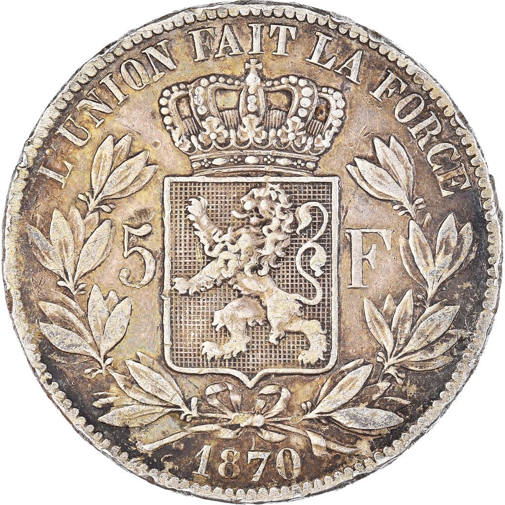 Coin, Belgium, Leopold II, 5 Francs, 5 Frank, 1870, VF(30-35), Silver, KM:24