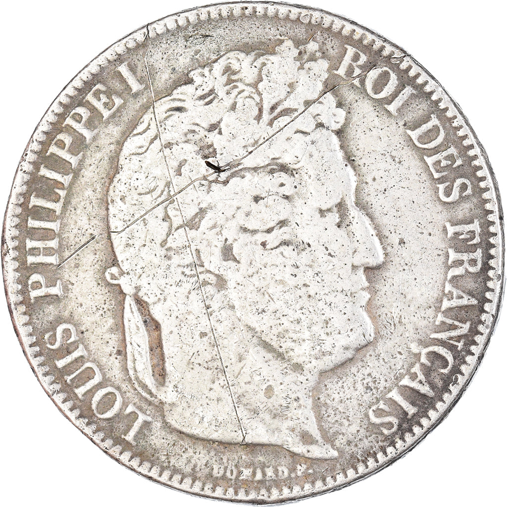 Coin, France, Louis-Philippe, 5 Francs, 1843, Rouen, VF(20-25), Silver