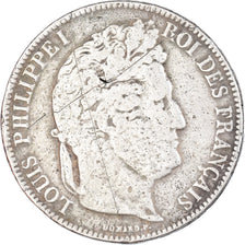 Coin, France, Louis-Philippe, 5 Francs, 1843, Rouen, VF(20-25), Silver