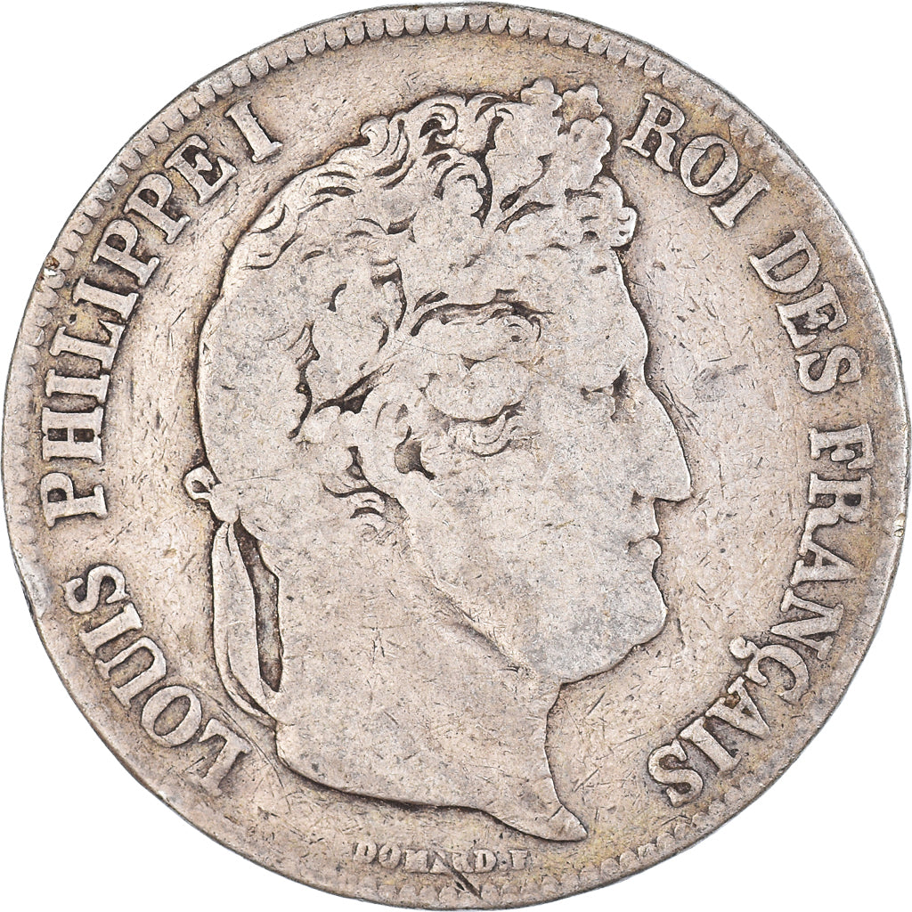 Moeda, França, Louis-Philippe, 5 Francs, 1834, Rouen, VF(20-25), Prata