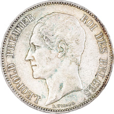 Moneta, Belgia, Leopold I, 5 Francs, 5 Frank, 1851, AU(55-58), Srebro, KM:17