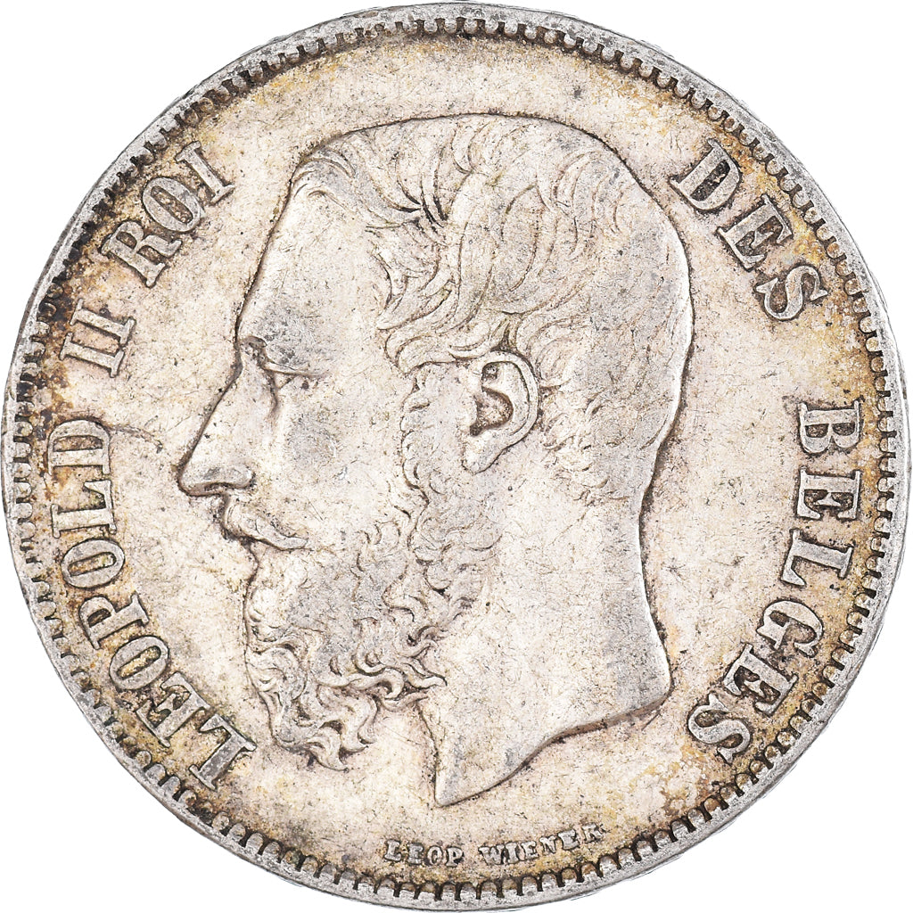 Moneta, Belgio, Leopold II, 5 Francs, 5 Frank, 1870, BB, Argento, KM:24