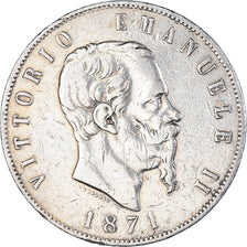 Moneta, Italia, Vittorio Emanuele II, 5 Lire, 1874, Milan, BB, Argento, KM:8.3