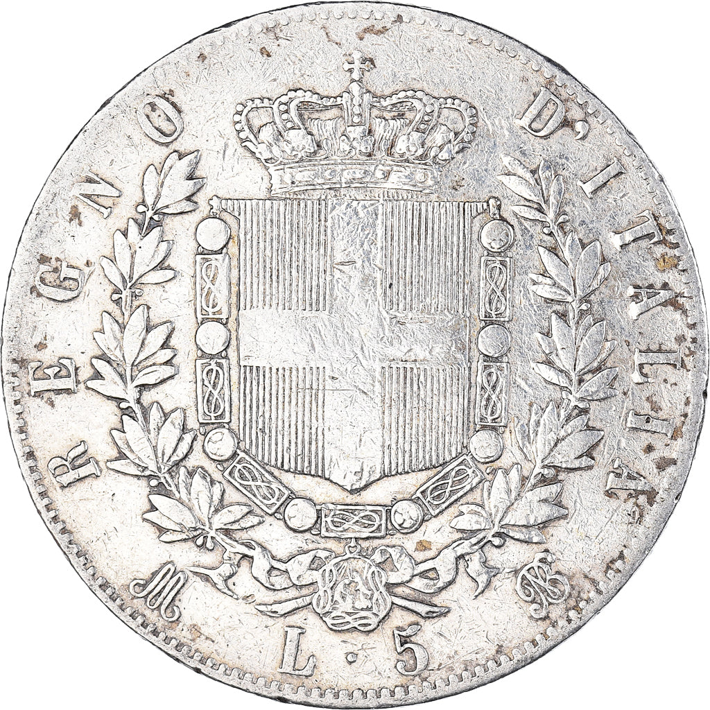 Monnaie, Italie, Vittorio Emanuele II, 5 Lire, 1871, Milan, TB, Argent, KM:8.3