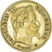 Moneda, Francia, Napoleon III, 10 Francs, 1864, Paris, BC+, Oro, KM:800.1