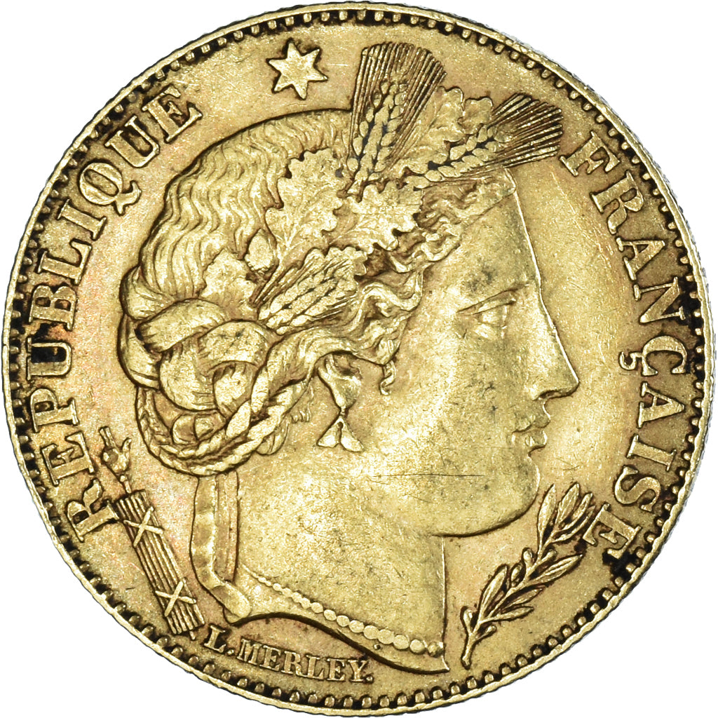 Coin, France, Cérès, 10 Francs, 1896, Paris, EF(40-45), Gold, KM:830