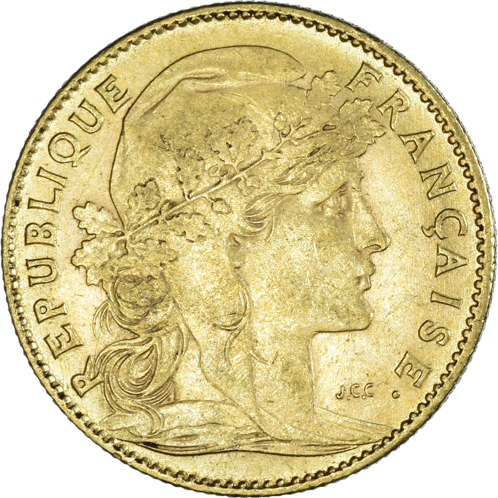 Munten, Frankrijk, Marianne, 10 Francs, 1905, Paris, ZF, Goud, KM:846