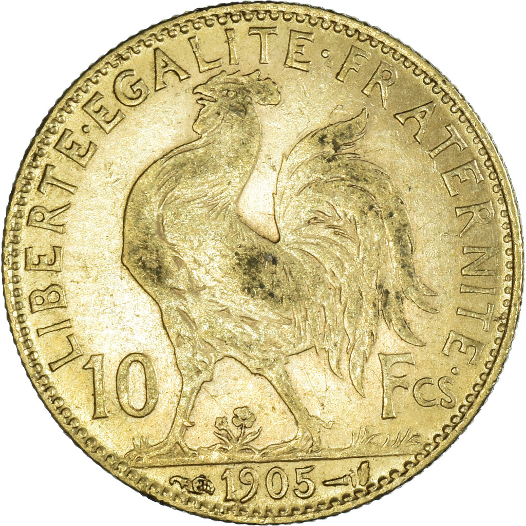 Munten, Frankrijk, Marianne, 10 Francs, 1905, Paris, ZF, Goud, KM:846