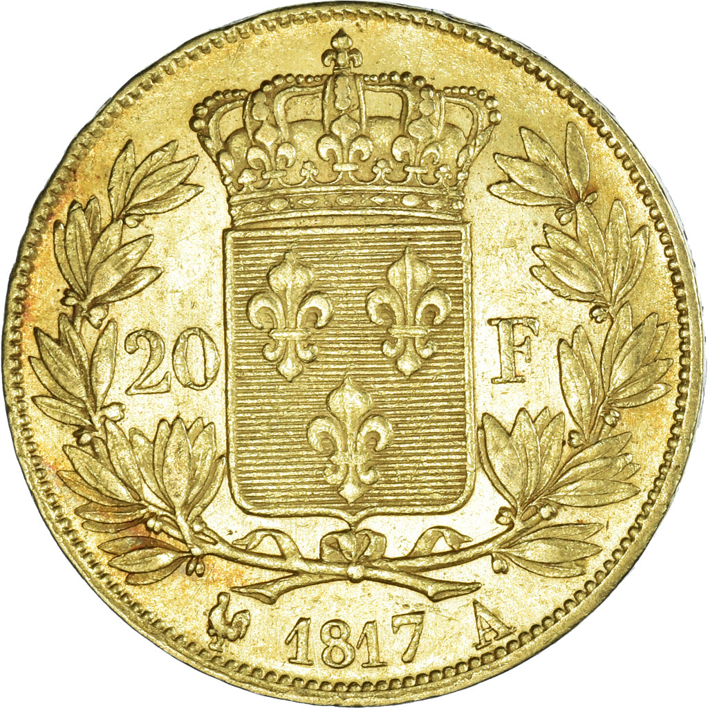 Munten, Frankrijk, Louis XVIII, 20 Francs, 1817, Paris, PR, Goud, KM:712.1