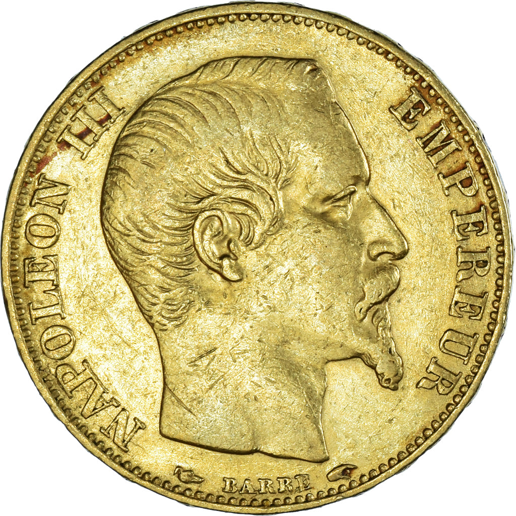 Moneda, Francia, Napoléon III, 20 Francs, 1854, Paris, MBC, Oro, KM:781.1