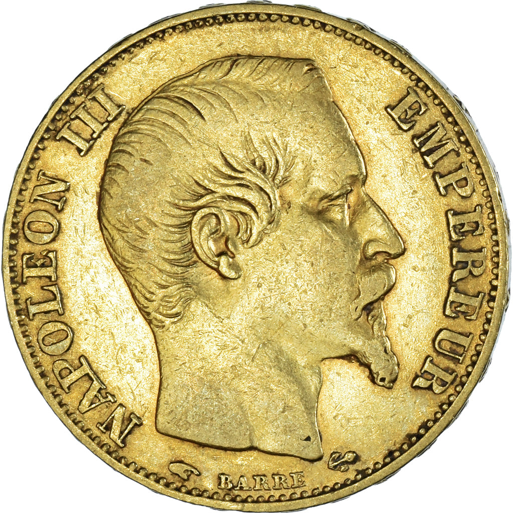 Moeda, França, Napoleon III, Napoléon III, 20 Francs, 1855, Paris, EF(40-45)