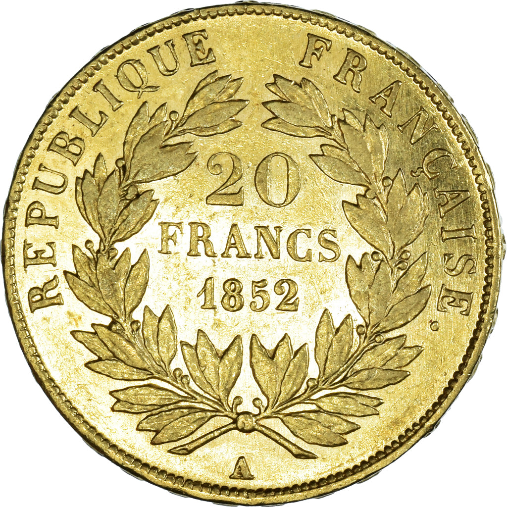 Munten, Frankrijk, Napoleon III, Napoléon III, 20 Francs, 1852, Paris, ZF+