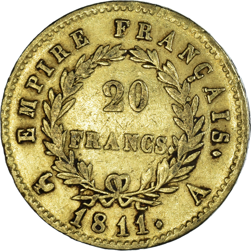 Coin, France, Napoléon I, 20 Francs, 1811, Paris, VF(30-35), Gold, KM:695.1