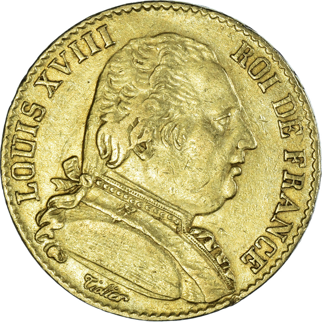 Monnaie, France, Louis XVIII, 20 Francs, 1814, Paris, TTB, Or, Gadoury:1026