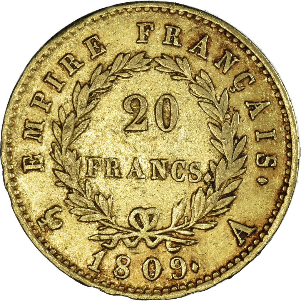 Monnaie, France, Napoléon I, 20 Francs, 1809, Paris, TTB, Or, Gadoury:1025