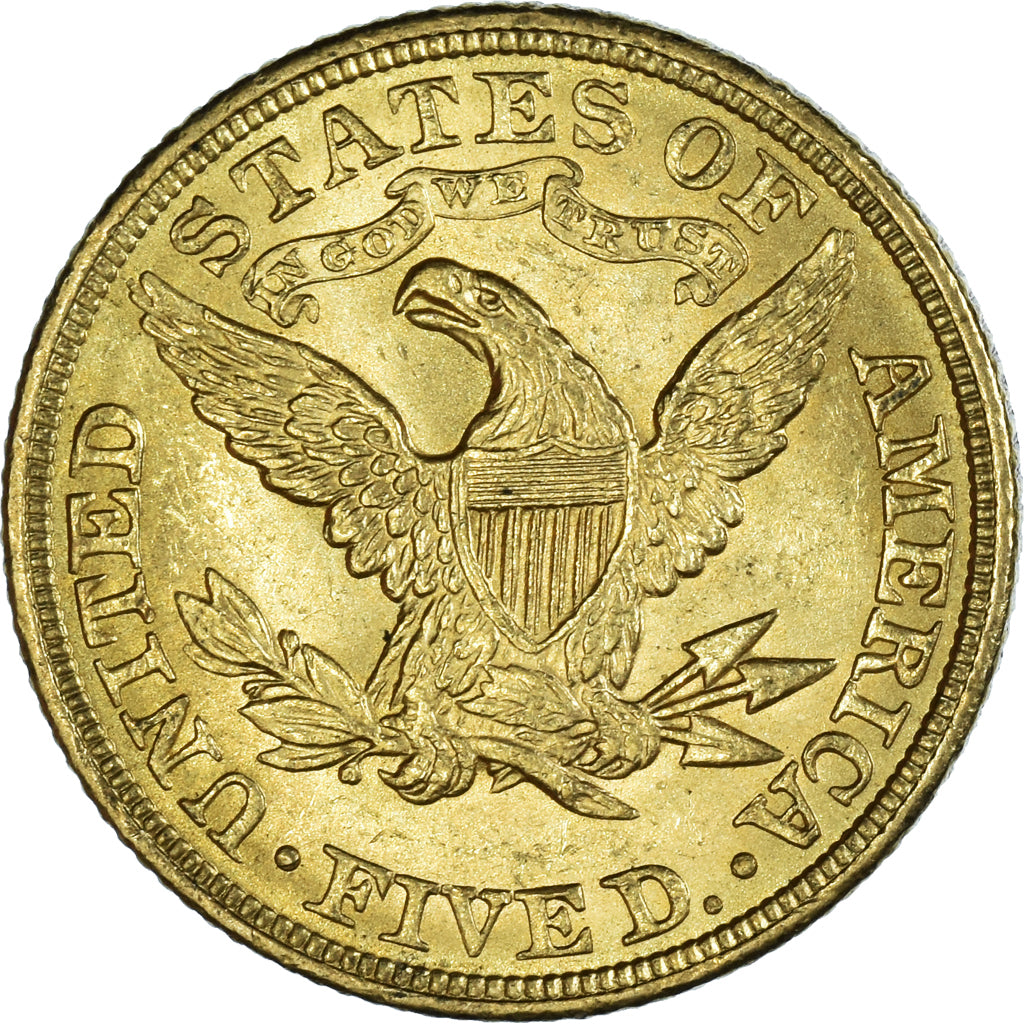 Coin, United States, Coronet Head, $5, Half Eagle, 1907, U.S. Mint