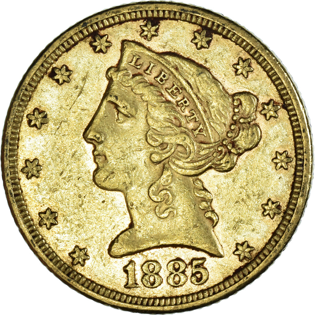 Münze, Vereinigte Staaten, Coronet Head, $5, Half Eagle, 1885, U.S. Mint