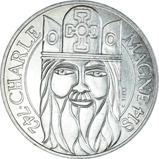 Coin, France, Charlemagne, 100 Francs, 1990, AU(55-58), Silver, KM:982