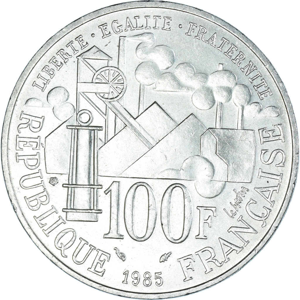 Coin, France, Germinal, 100 Francs, 1985, AU(50-53), Silver, KM:957