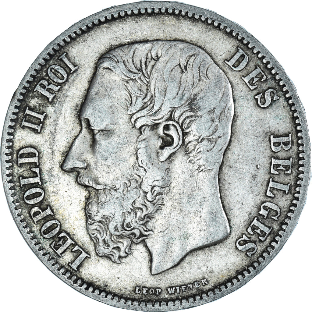 Coin, Belgium, Leopold II, 5 Francs, 5 Frank, 1869, EF(40-45), Silver, KM:24