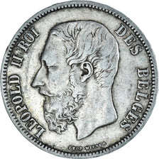 Coin, Belgium, Leopold II, 5 Francs, 5 Frank, 1869, EF(40-45), Silver, KM:24