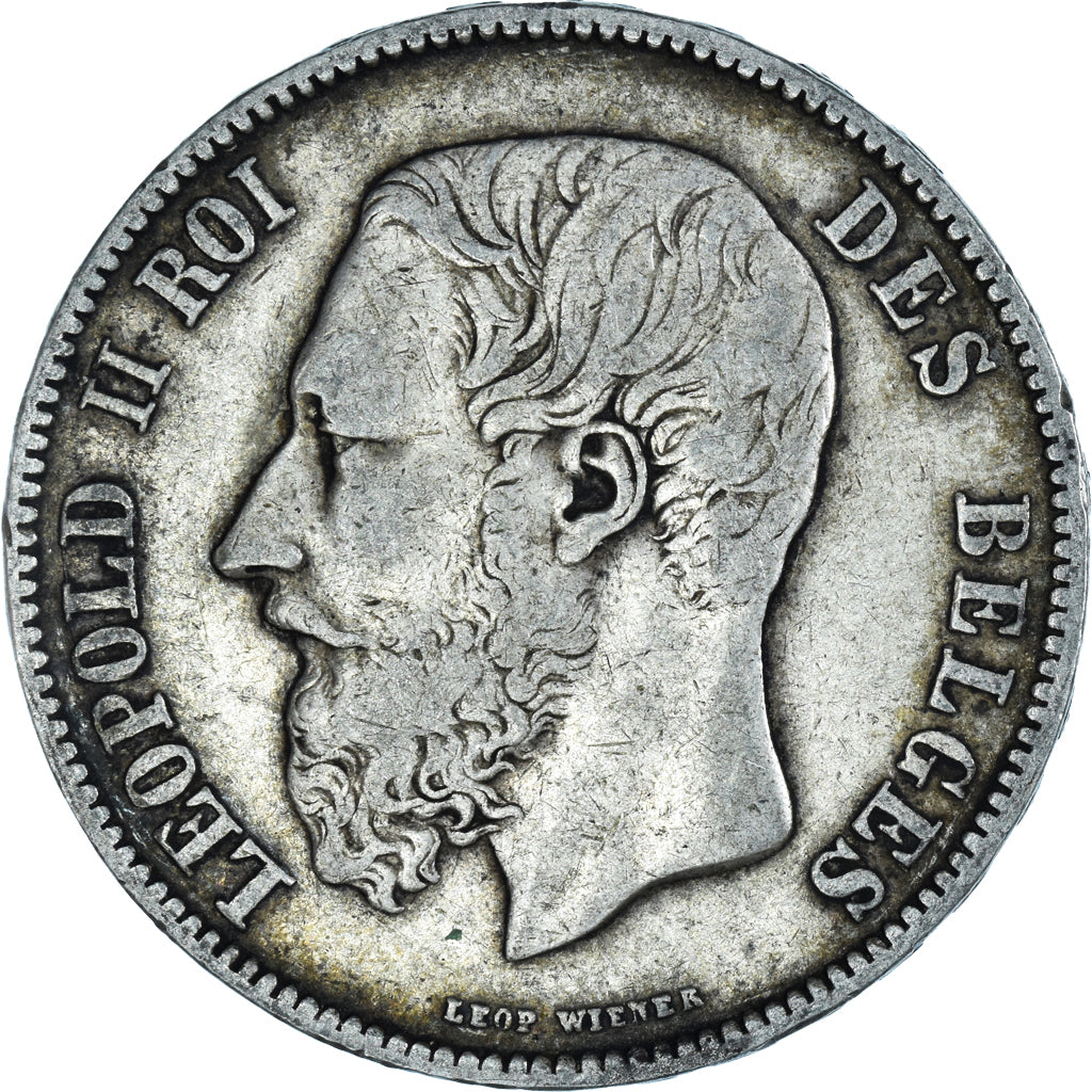 Moneta, Belgio, Leopold II, 5 Francs, 5 Frank, 1870, Brussels, BB+, Argento