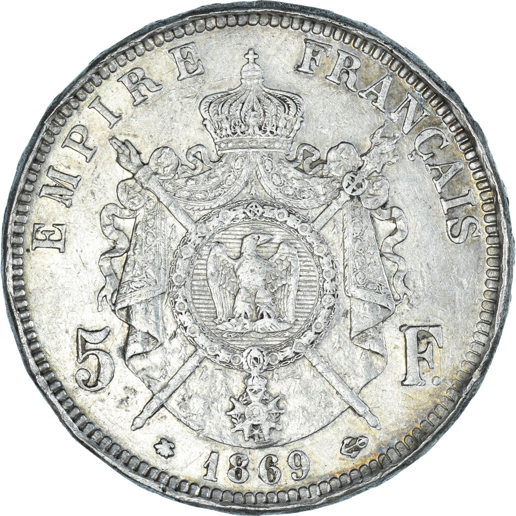 Moeda, França, Napoleon III, Napoléon III, 5 Francs, 1869, Paris, EF(40-45)