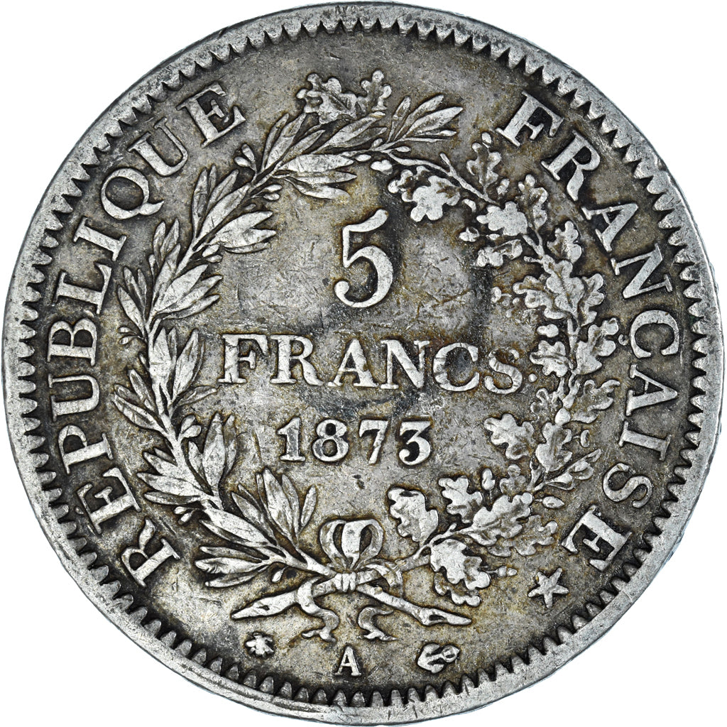 Coin, France, Hercule, 5 Francs, 1873, Paris, EF(40-45), Silver, KM:820.1