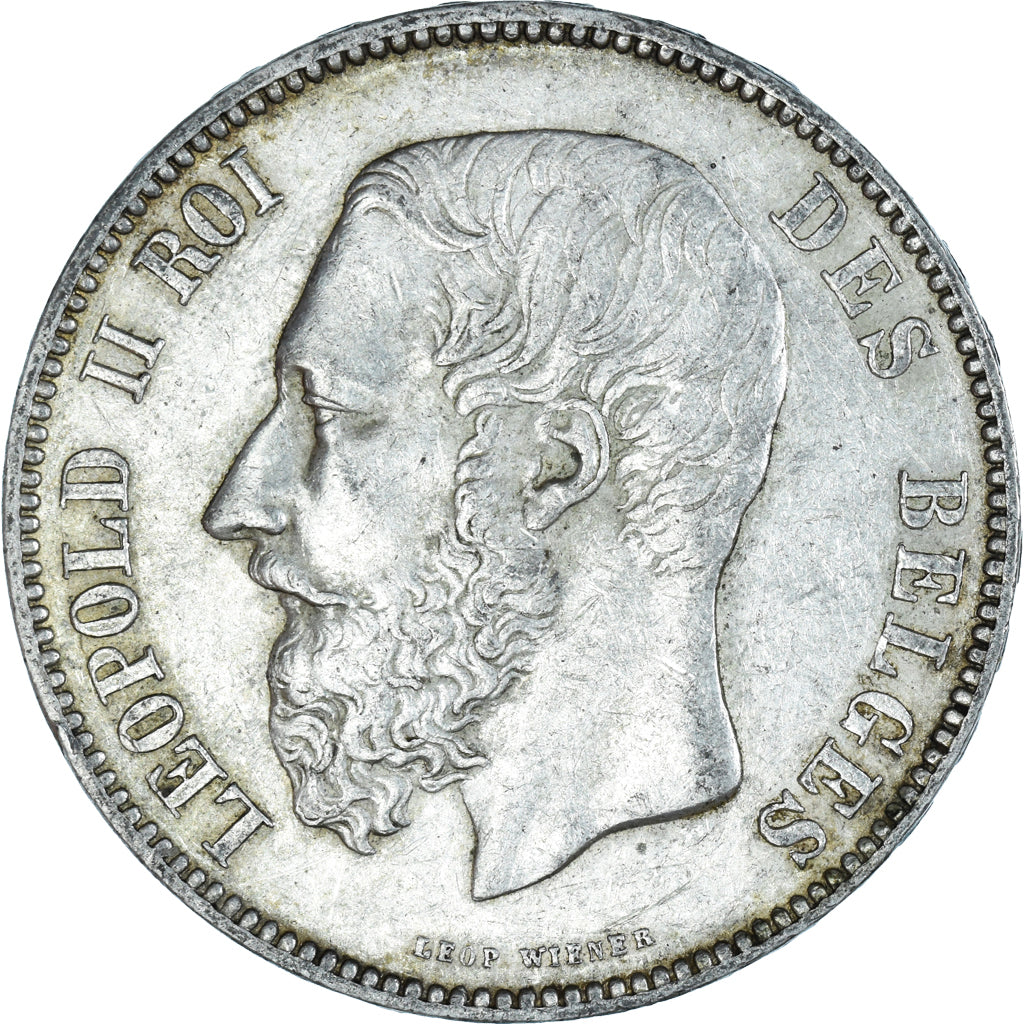 Coin, Belgium, Leopold II, 5 Francs, 5 Frank, 1873, AU(55-58), Silver, KM:24