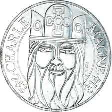 Coin, France, Charlemagne, 100 Francs, 1990, Paris, AU(55-58), Silver, KM:982