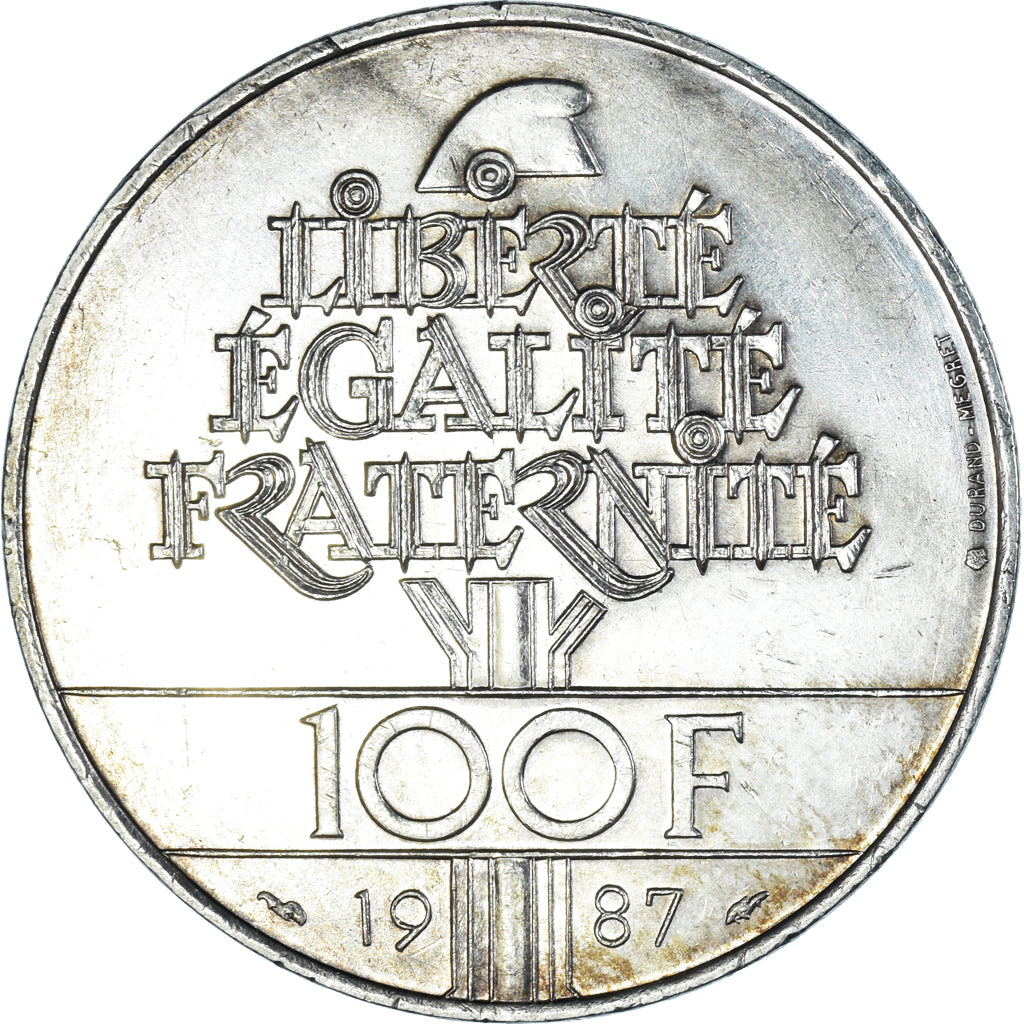 Coin, France, Lafayette, 100 Francs, 1987, EF(40-45), Silver, KM:962