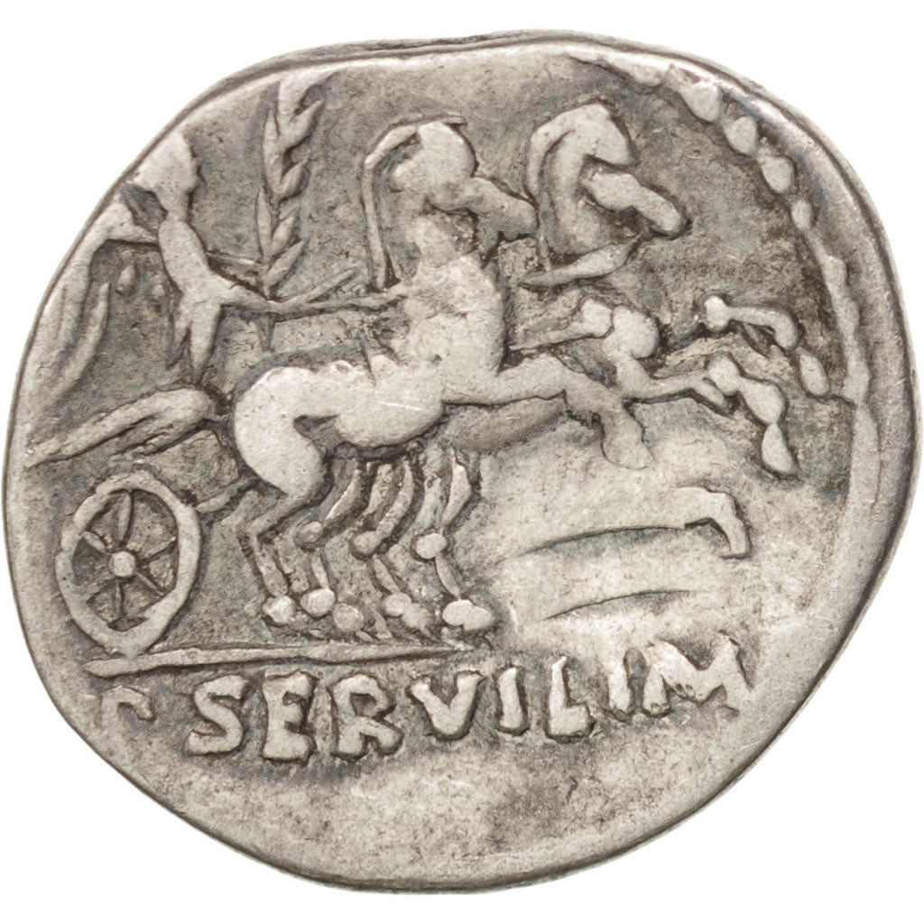 Moneta, Servilia, Denarius, Rome, MB+, Argento