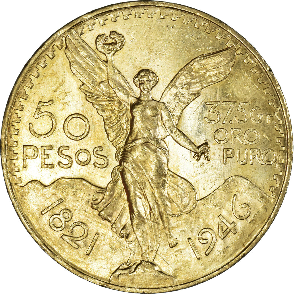 Coin, Mexico, 50 Pesos, 1946, Mexico City, MS(60-62), Gold, KM:481