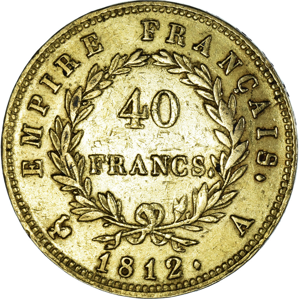 Moneda, Francia, Napoléon I, 40 Francs, 1812, Paris, MBC, Oro, KM:696.1