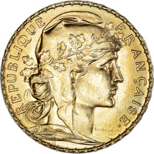 Moneta, Francia, Marianne, 20 Francs, 1907, Paris, SPL, Oro, KM:857