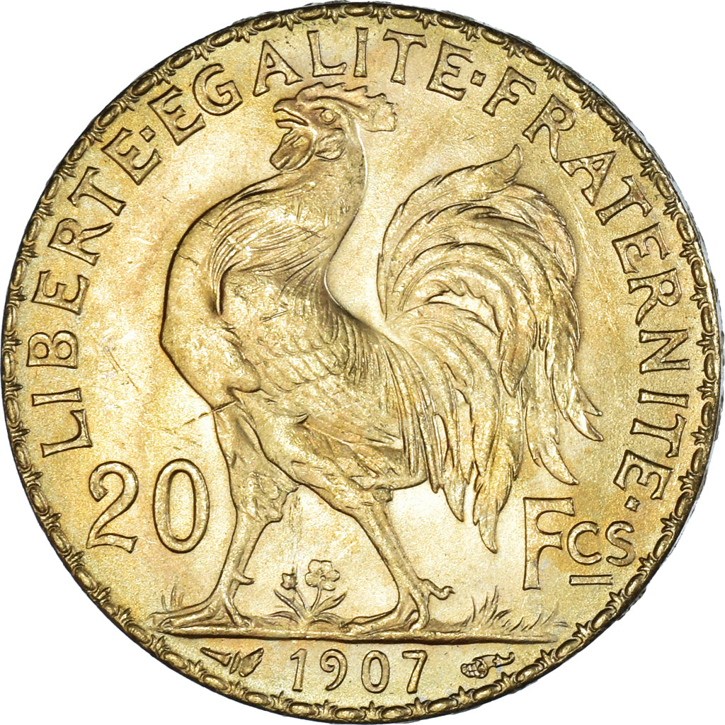 Moneta, Francia, Marianne, 20 Francs, 1907, Paris, SPL, Oro, KM:857