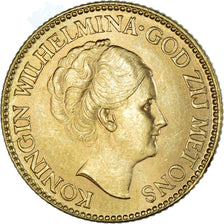 Coin, Netherlands, Wilhelmina I, 10 Gulden, 1927, MS(60-62), Gold, KM:162