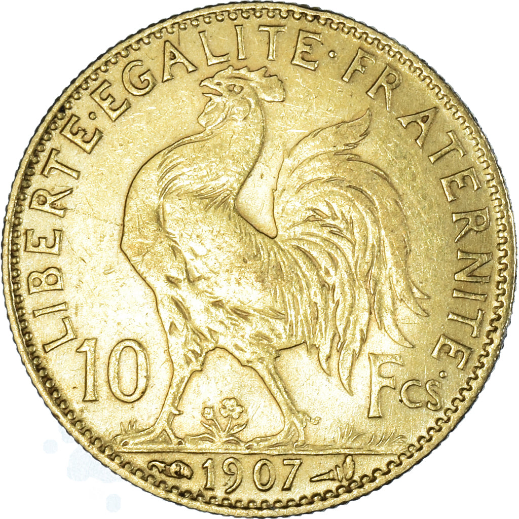 Coin, France, Marianne, 10 Francs, 1907, Paris, AU(55-58), Gold, KM:846