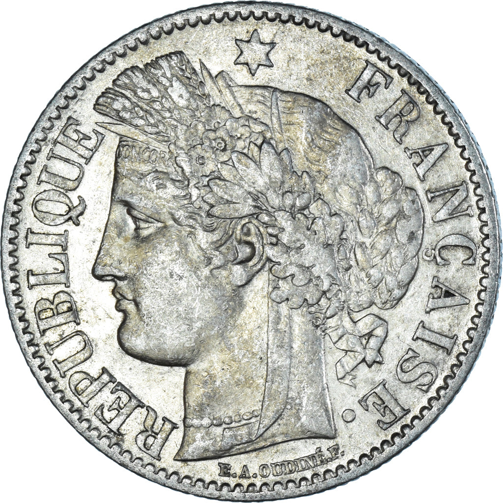 Coin, France, Cérès, 2 Francs, 1887, Paris, AU(55-58), Silver, KM:817.1