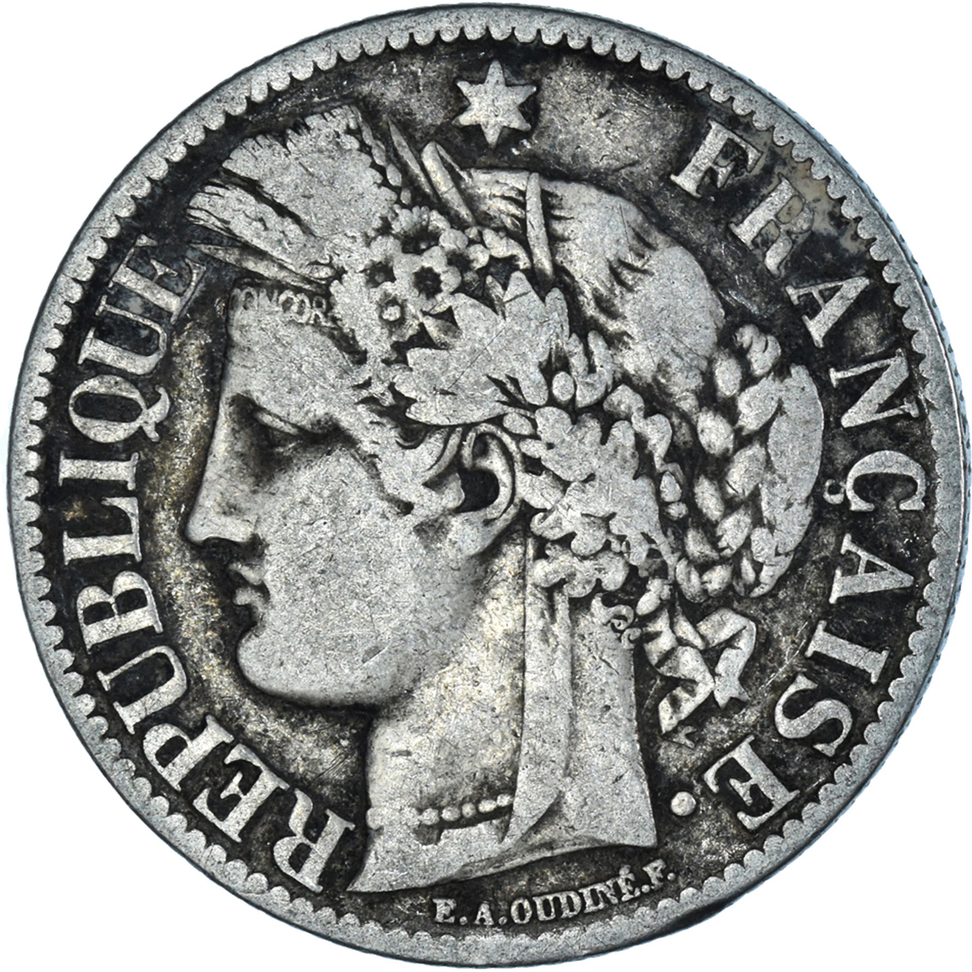 Coin, France, Cérès, 2 Francs, 1887, Paris, VF(20-25), Silver, KM:817.1